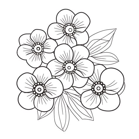 flower outline coloring page